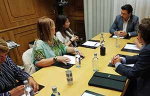 Rodríguez Miranda, durante la reunión con Hevega. Rodríguez Miranda, durante la reunión con Hevega.