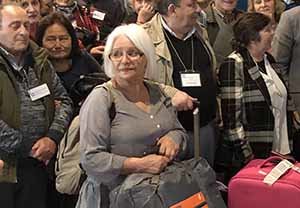 Luz Seijo, a su llegada al aeropuerto de Peinador, en Vigo.