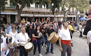 El grupo de gaitas del Centro Gallego de Barcelona, durante su estancia en Llucmajor.