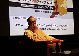 Jonas Jonasson, durante su participación en el Festival de Literatura Europea.