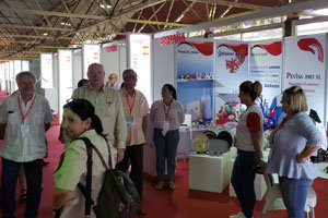 Rodrigo Malmierca –2º por la dcha.–, durante su visita a los pabellones españoles en la Feria. Rodrigo Malmierca –2º por la dcha.–, durante su visita a los pabellones españoles en la Feria.