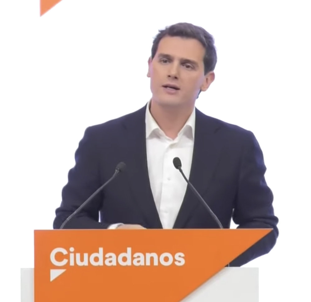 Albert Rivera, en la rueda de prensa en la que anunció su dimisión.