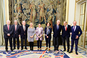 Arancha González Lay, con sus predecesores en la cartera de Exteriores. Arancha González Lay, con sus predecesores en la cartera de Exteriores.