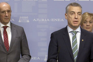 Íñigo Urkullu, durante el anuncio de la convocatoria electoral, este lunes. Íñigo Urkullu, durante el anuncio de la convocatoria electoral, este lunes.
