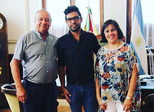 Carlos Sánchez, Martín Rodríguez y Noemí Rivas, durante la recepción. Carlos Sánchez, Martín Rodríguez y Noemí Rivas, durante la recepción.
