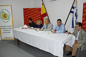 El presidente de la FIEU, Jorge Torres, -en el centro- presidió la asamblea. El presidente de la FIEU, Jorge Torres, -en el centro- presidió la asamblea.