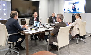 O titular do Goberno galego, Alberto Núñez Feijóo, preside a reunión do Consello da Xunta. No Centro de Atención de Emerxencias CAE 112 Galicia., 18/03/20.