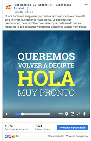 Imagen de la campaña de turismo en Facebook.