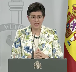 Los ministros Grande Marlaska y González Laya, durante su comparecencia. Los ministros Grande Marlaska y González Laya, durante su comparecencia.