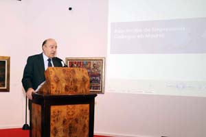 Julio Lage, presidente de Aegama, durante un acto en la Casa de Galicia en Madrid.