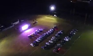 El autocine se montó en el predio del Racing Club.