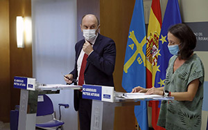 Un momento de la rueda de prensa posterior al Consejo de Gobierno.