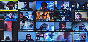 Participantes en el encuentro virtual organizado por entidades en Argentina por el Día das Letras Galegas.