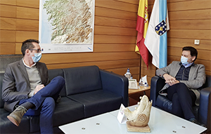 Roberto González y Rodríguez Miranda, durante la reunión.