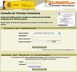 Web del Consulado de La Habana