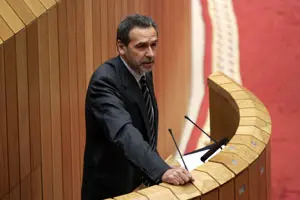 El conselleiro Fernández Antonio, durante su intervención parlamentaria.