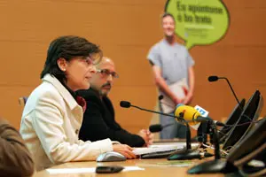 María José Rubio, durante la presentación del programa de convivencia en el ámbito de la sanidad pública.