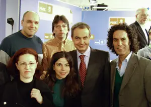 Zapatero y Zerolo con los coordinadores de la Agrupación de Hijos y Nietos.