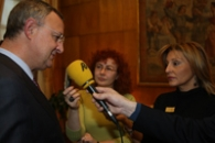 Caldera atendió a los medios de comunicación.