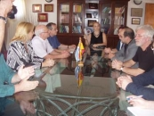 La comitiva de Vicepresidencia, en el Centro Gallego.