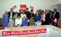 Los dirigentes socialistas, en la apertura de campaña en México.