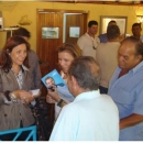 En su visita al Club Social Archipiélago.