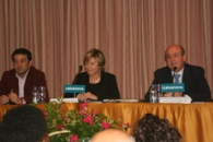 Santiago Domínguez, María Méndez y Manuel Luis Rodríguez, durante el acto.