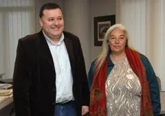 Juan Manuel Sande recibió en su despacho a Nilda Eloy.