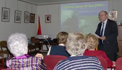 Un momento de la conferencia en la Casa de Soria en Madrid.