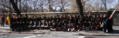 La Banda de Gaitas de Corvera posa en las calles de Nueva York