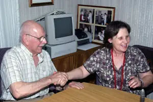Venancio Blanco, con la consejera Ramos.