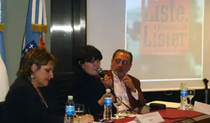 María Xosé Porteiro, Margarita Ledo y Julio Santucho, en la presentación del festival.