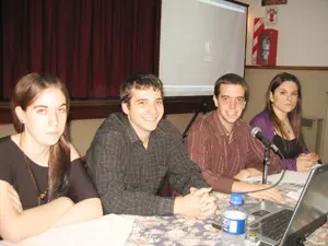 Los responsables de la Comisión, durante el acto de presentación del Encuentro.