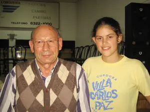 Manuel Busto, presidente de la Asociación, y Jennifer Silva, reina 2007-2008