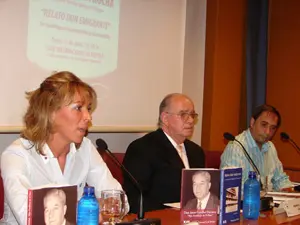 Patricia Ferrol, Manuel Losa y Manuel Suárez en el Club Internacional de Prensa.