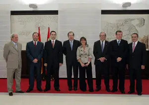 Herrera, junto a los representantes de las asociaciones de empresarios.