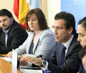 Feijóo, durante su comparecencia en el Parlamento gallego para hablar del ‘caso de la agente electoral’.