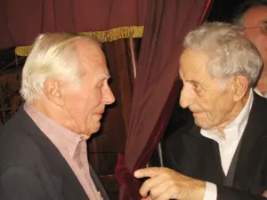 Bargiela, con Isaac Díaz Pardo, durante la última visita de éste a Argentina.