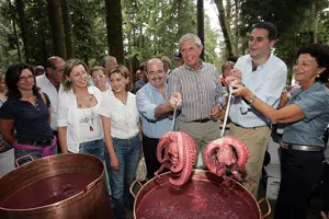 Touriño y la ministra Espinosa -2ª izda.- en la tradicional fiesta.