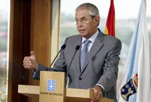 Pérez Touriño –el pasado jueves– en la rueda de prensa en la que aseguró que agotaría la actual legislatura.