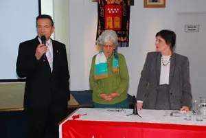 El presidente de la Casa de Madrid, Ramón Carballo, Concepción Massa y Eleonora Noga.