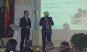 Intervención de Rodríguez durante la presentación de la web del Centro Gallego de Hannover.