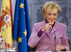  Mar&iacute;a Teresa Fern&aacute;ndez de la Vega en su comparecencia despu&eacute;s del Consejo de Ministros.