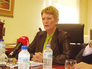 La secretaria de Estado de Inmigración y Emigración, en la comparecencia de hoy.