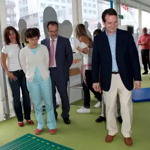 Rubio, en la carpa ‘Pasea a túa saúde’.