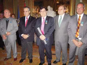   El ministro Celestino Corbacho, el embajador Francisco Villar y los presidentes de las tres federaciones.