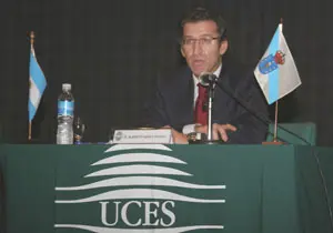 Núñez Feijóo, durante su conferencia en la UCES.
