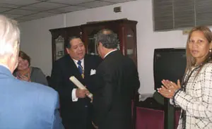 Un momento del homenaje a Hermann Escarrá.