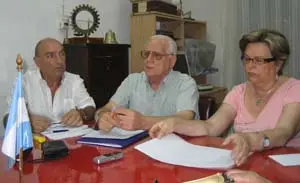  Un momento de la reunión con la prensa.