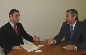  Fern&aacute;ndez Mato &ndash;a la dcha.&ndash;, durante su reuni&oacute;n con Flavio Goldman, de la Prefeitura de S&atilde;o Paulo.